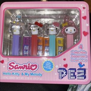 New Sanrio Hello Kitty My Melody Pez Dispenser Collectable Mini Tin Lunch Box